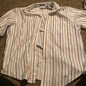 white striped button down